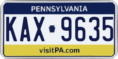 PA license plate KAX9635