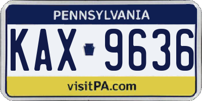 PA license plate KAX9636