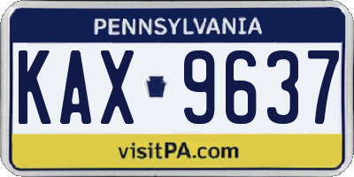 PA license plate KAX9637