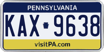 PA license plate KAX9638