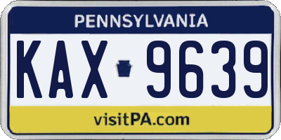 PA license plate KAX9639