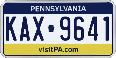 PA license plate KAX9641