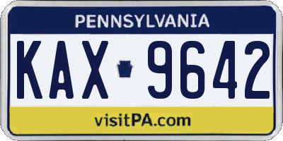 PA license plate KAX9642