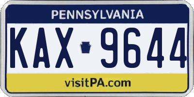 PA license plate KAX9644