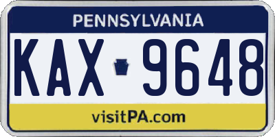 PA license plate KAX9648