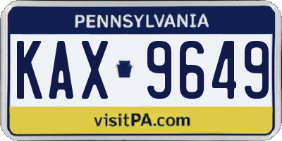 PA license plate KAX9649