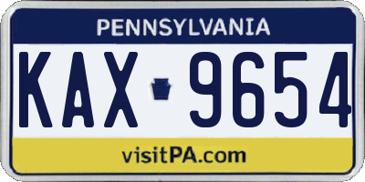 PA license plate KAX9654