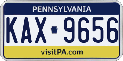 PA license plate KAX9656