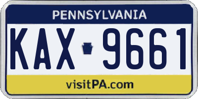PA license plate KAX9661