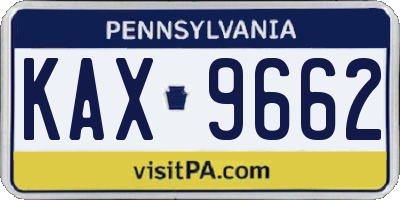 PA license plate KAX9662
