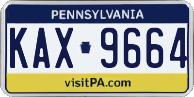 PA license plate KAX9664