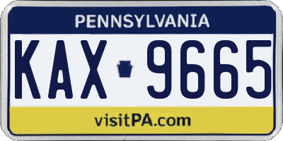PA license plate KAX9665