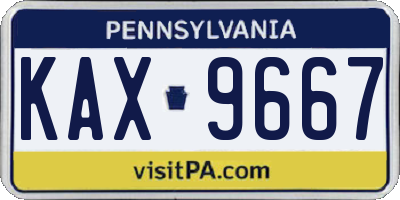 PA license plate KAX9667