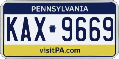 PA license plate KAX9669