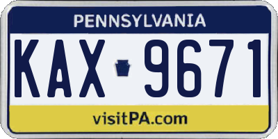 PA license plate KAX9671