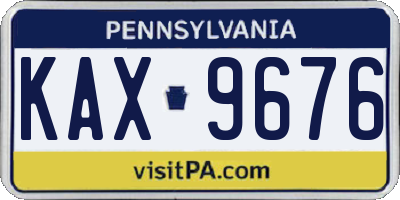 PA license plate KAX9676