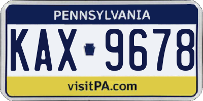 PA license plate KAX9678