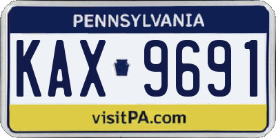 PA license plate KAX9691