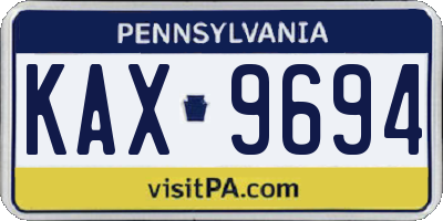 PA license plate KAX9694