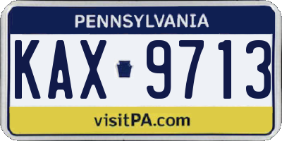 PA license plate KAX9713