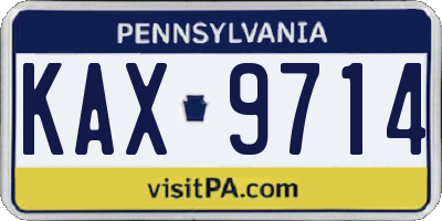 PA license plate KAX9714