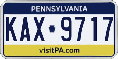 PA license plate KAX9717