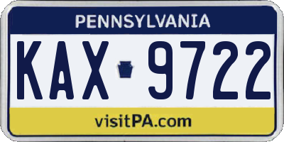PA license plate KAX9722