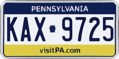 PA license plate KAX9725