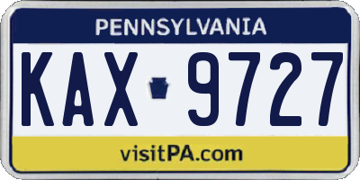 PA license plate KAX9727