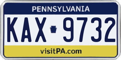 PA license plate KAX9732
