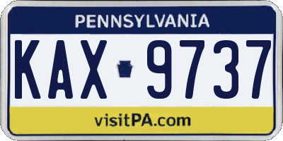 PA license plate KAX9737
