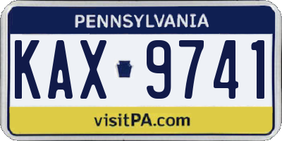 PA license plate KAX9741