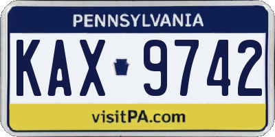 PA license plate KAX9742