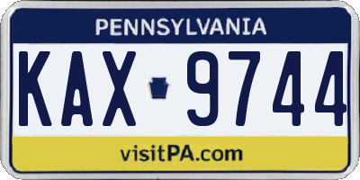 PA license plate KAX9744