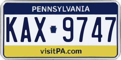 PA license plate KAX9747