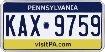 PA license plate KAX9759