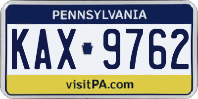 PA license plate KAX9762