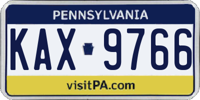 PA license plate KAX9766