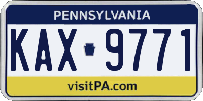 PA license plate KAX9771