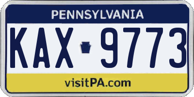PA license plate KAX9773