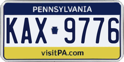 PA license plate KAX9776