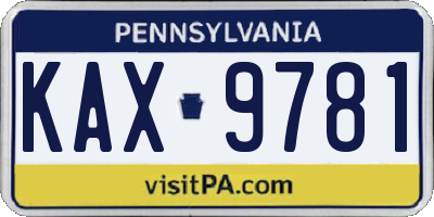 PA license plate KAX9781