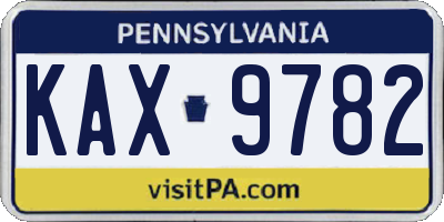 PA license plate KAX9782
