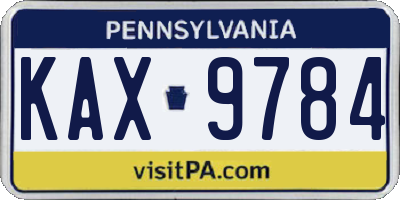 PA license plate KAX9784