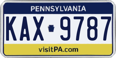 PA license plate KAX9787
