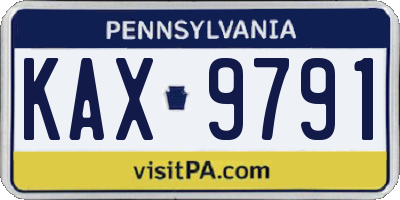 PA license plate KAX9791