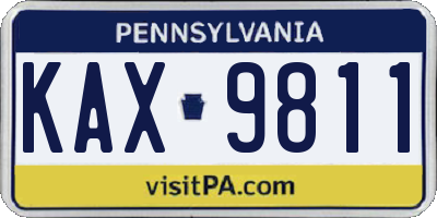 PA license plate KAX9811