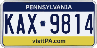 PA license plate KAX9814