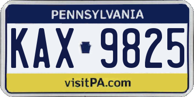 PA license plate KAX9825