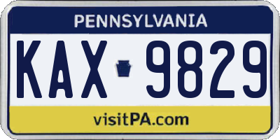 PA license plate KAX9829
